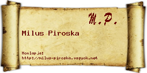 Milus Piroska névjegykártya