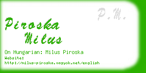 piroska milus business card